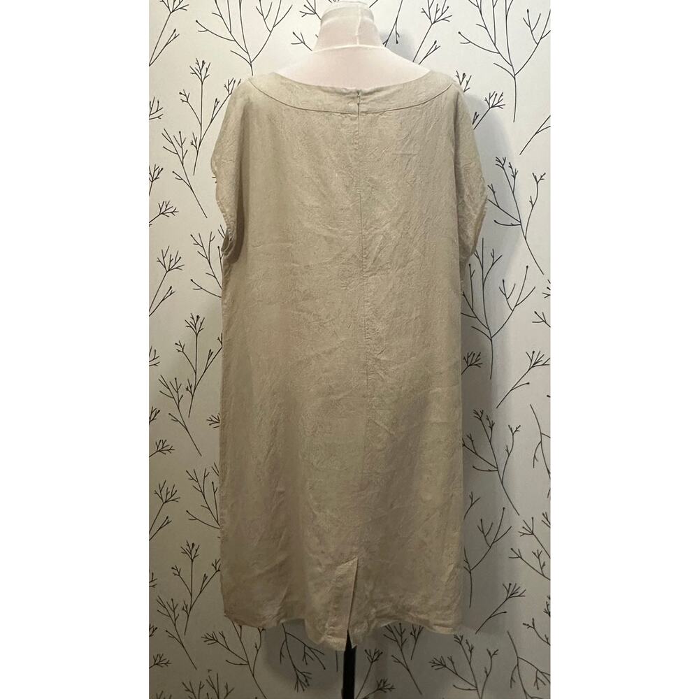 J. Jill Linen Relaxed Shift Dress In Beige - Picture 3 of 6